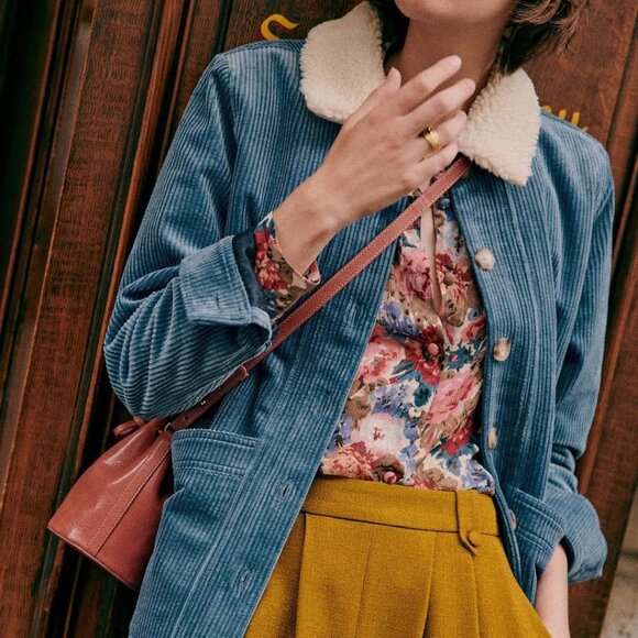 Sezane Will Jacket - Blue Corderoy - Picture 1 of 2